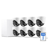 N2838D 4K Ultra HD PoE Video Surveillance Kit Color Night Vision – 8CH 8 Turret Cameras with 2TB HDD