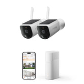 N1812 4K Solar Wireless Security Camera System, 2-Cam Kit, 2300ft Long-Range WiFi