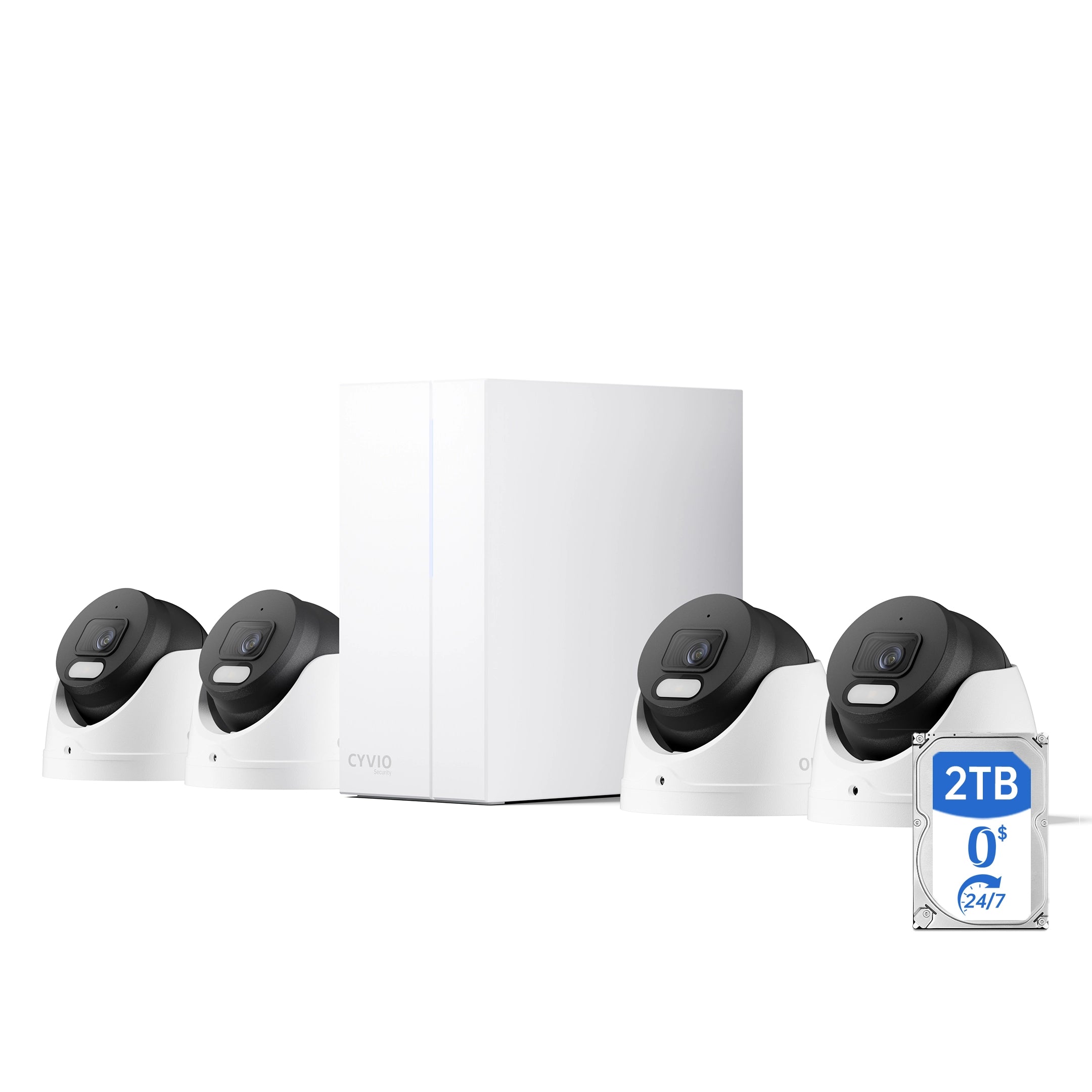 N2834D 4K Ultra HD Color Night Vision PoE Video Surveillance Kit– 8CH 4 Turret Cameras with 2TB HDD