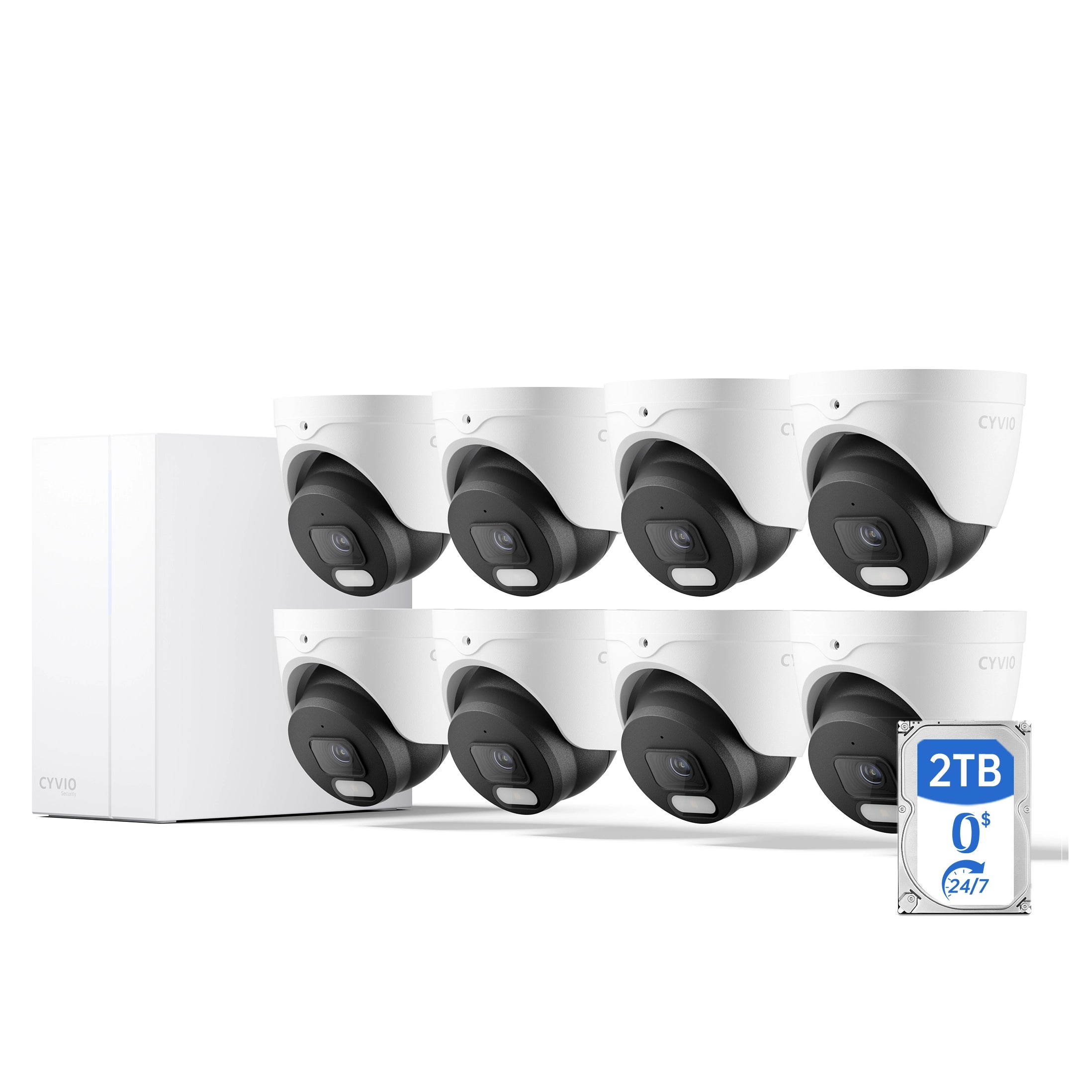 N2838D 4K Ultra HD PoE Video Surveillance Kit Color Night Vision – 8CH 8 Turret Cameras with 2TB HDD
