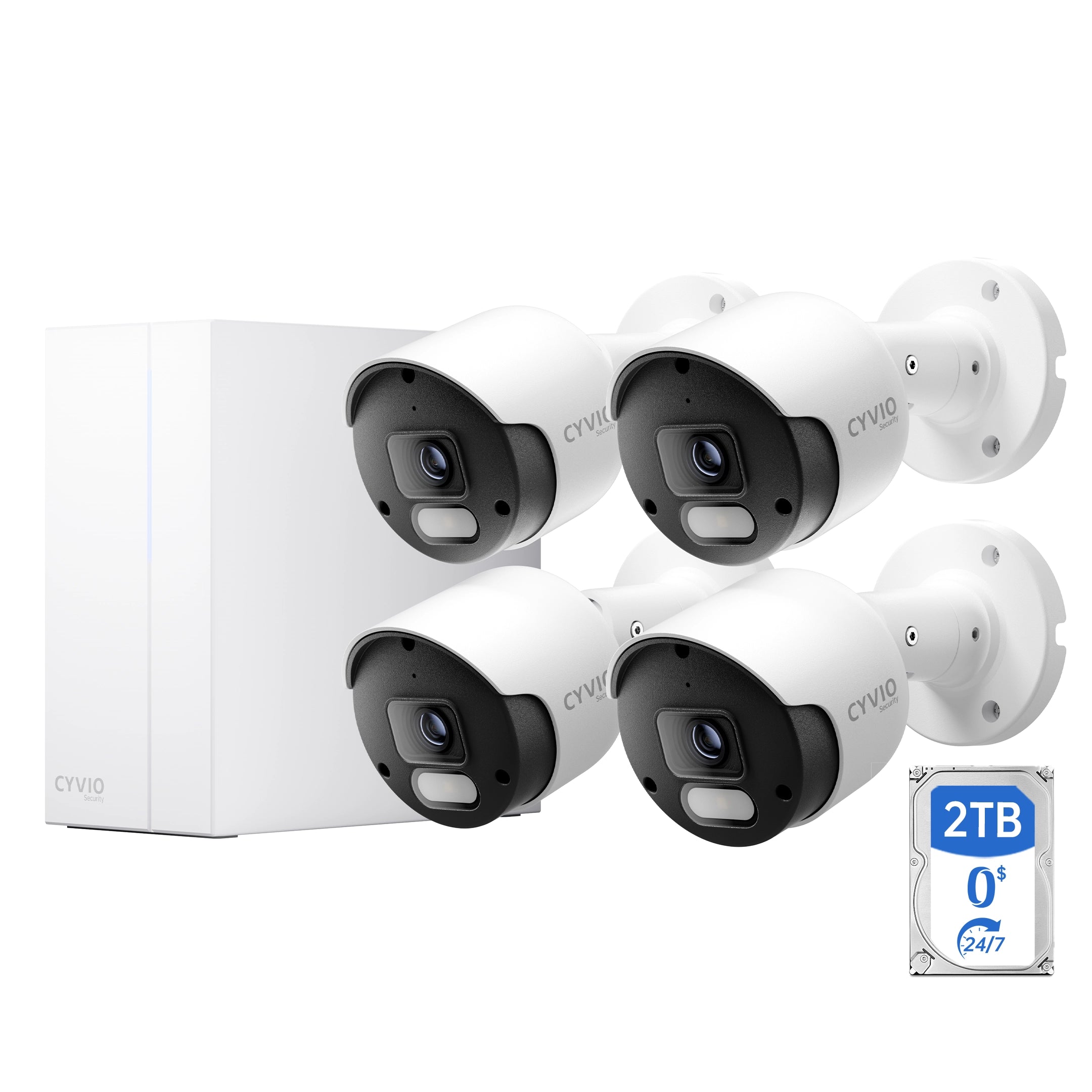 N2834 4K Ultra HD Full Color Night Vision PoE Security Camera System – 8CH 4 Cameras with 2TB HDD