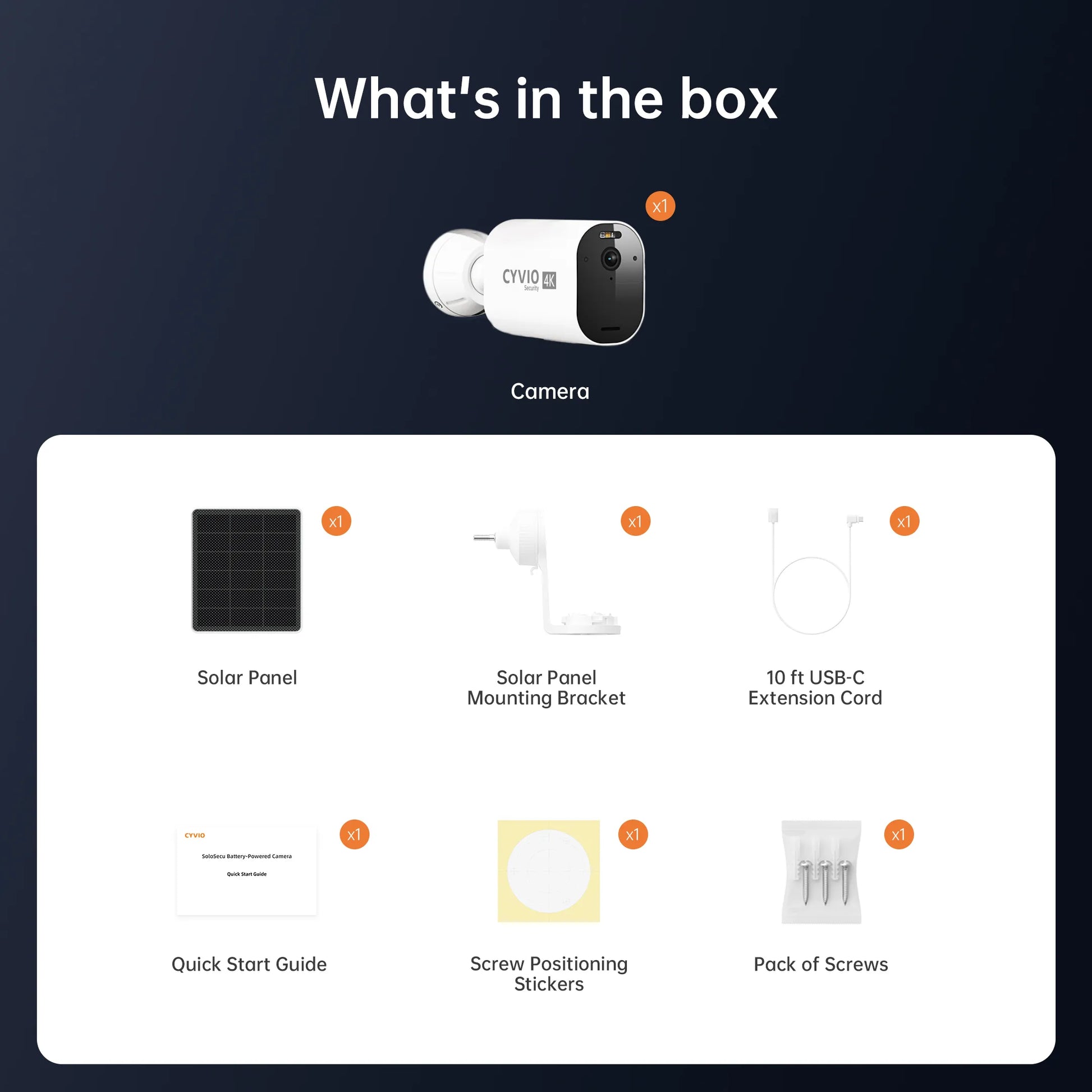 CYVIO 4K Wireless Battery & Solar Power Secuirty Camera with 16GB microSD Card