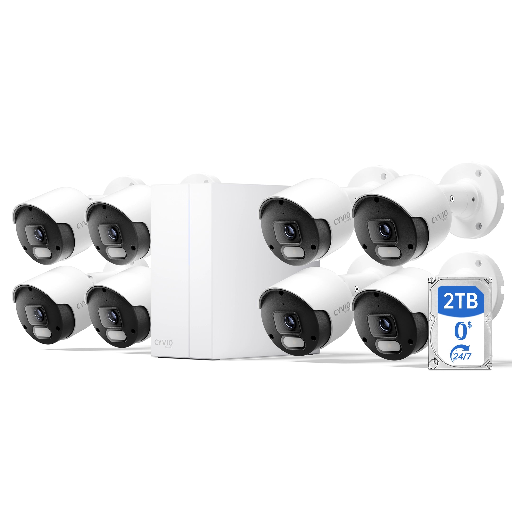 N2838 4K Ultra HD Full Color Night Vision PoE Security Cameras System – 8CH 8 Cameras with 2TB HDD