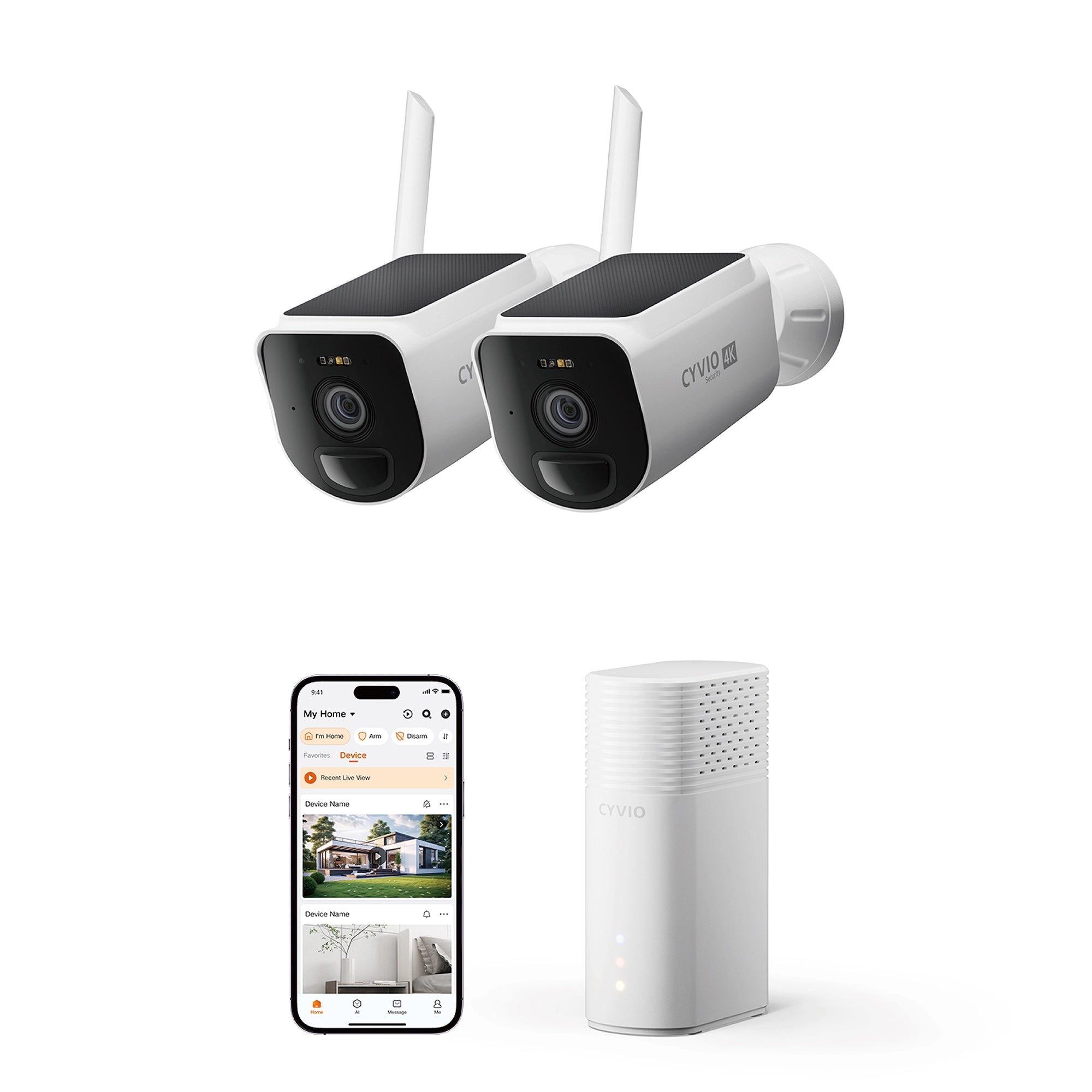 N1812 4K Solar Wireless Security Camera System,  2-Cam Kit, 2300ft Long-Range WiFi
