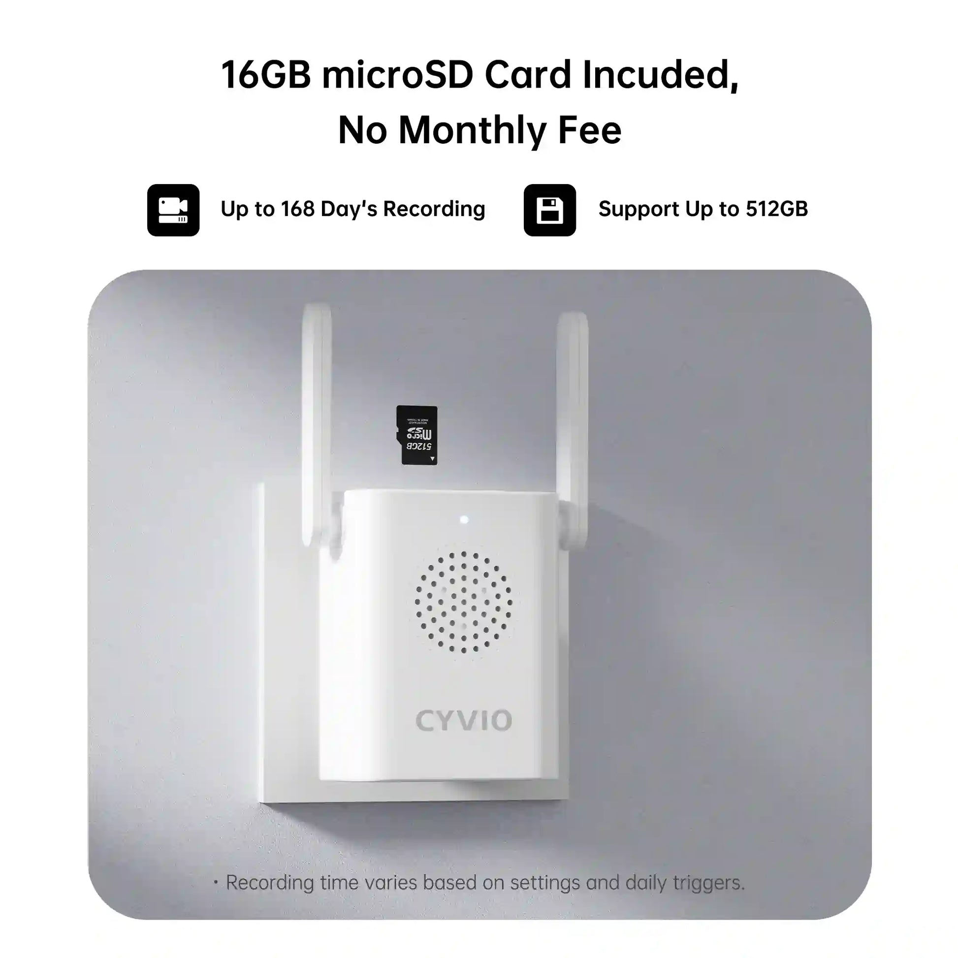 R112 5MP 160° Ultra-Wide View Wired/Battery Video Doorbell Pack with 16GB microSD Card