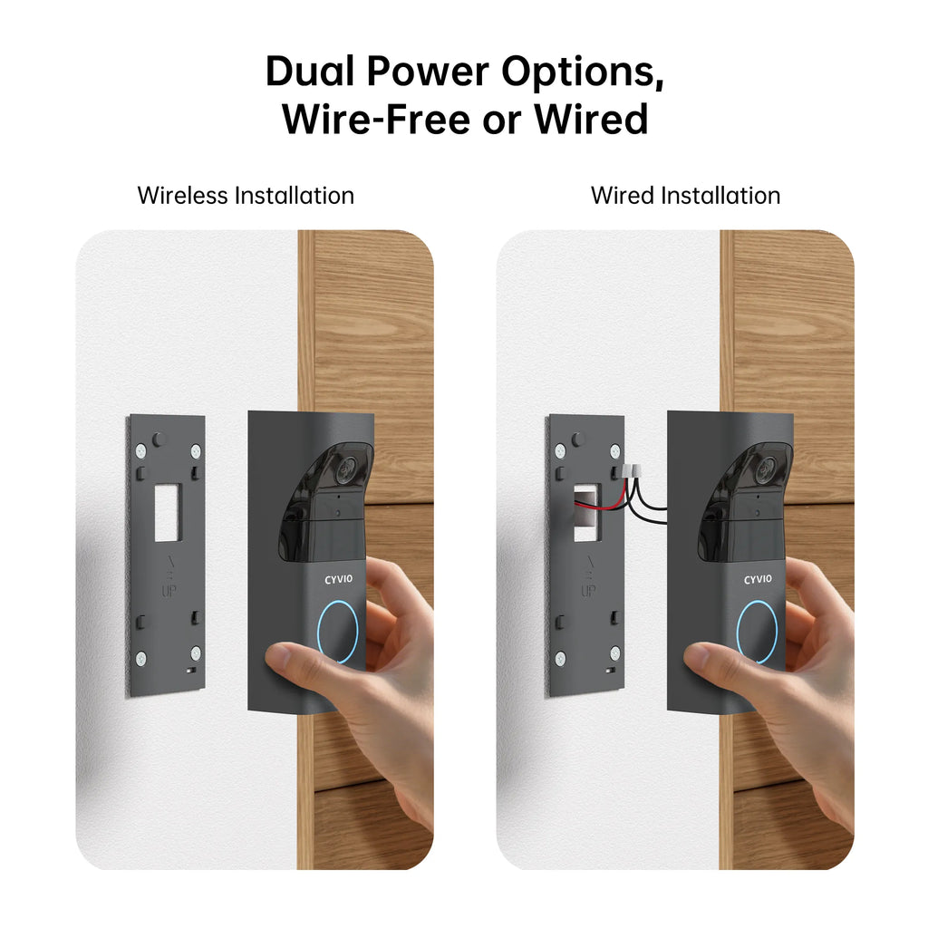 R112 5MP 160° Ultra-Wide View Wired/Battery Video Doorbell Pack with 16GB microSD Card