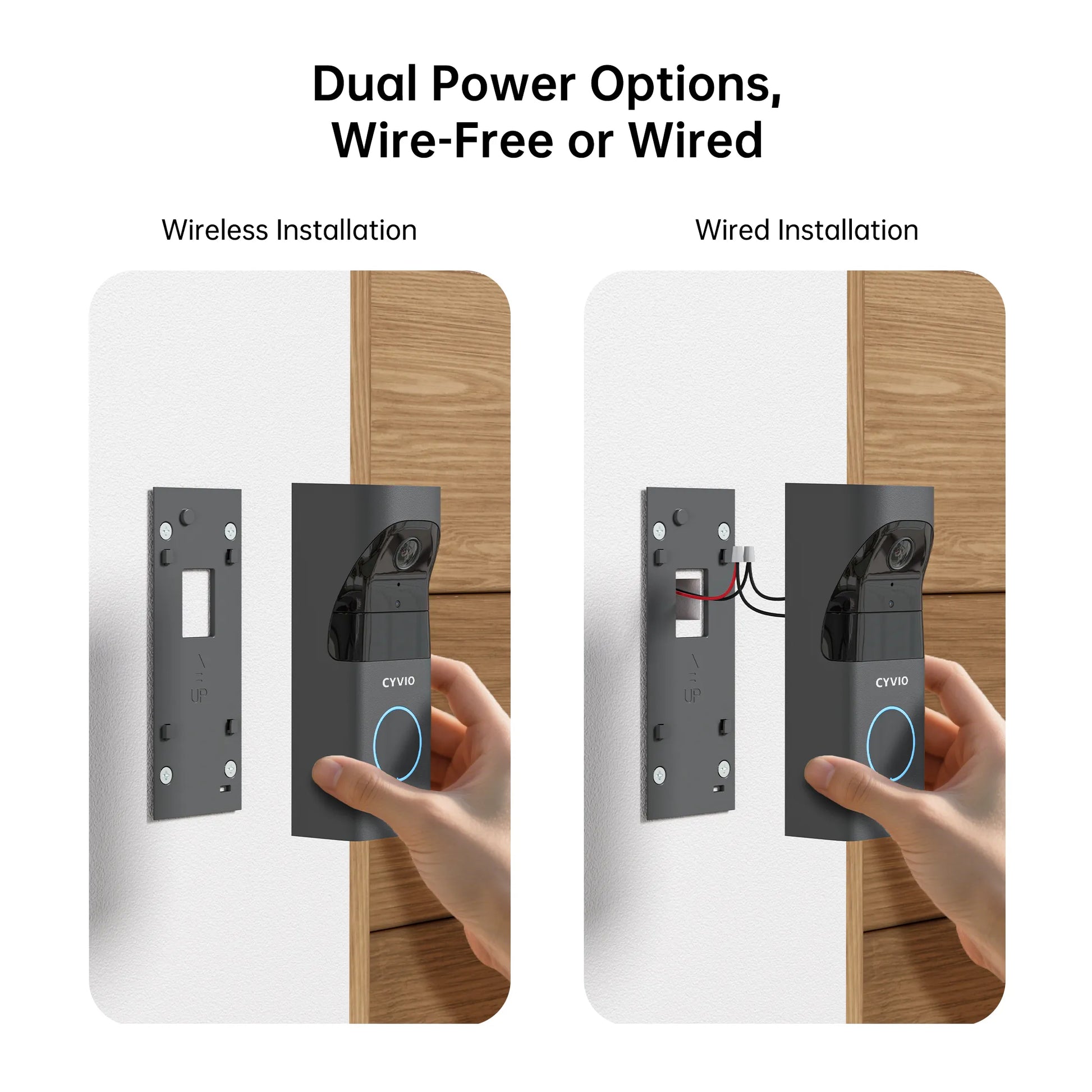 R112 5MP 160° Ultra-Wide View Wired/Battery Video Doorbell Pack with 16GB microSD Card