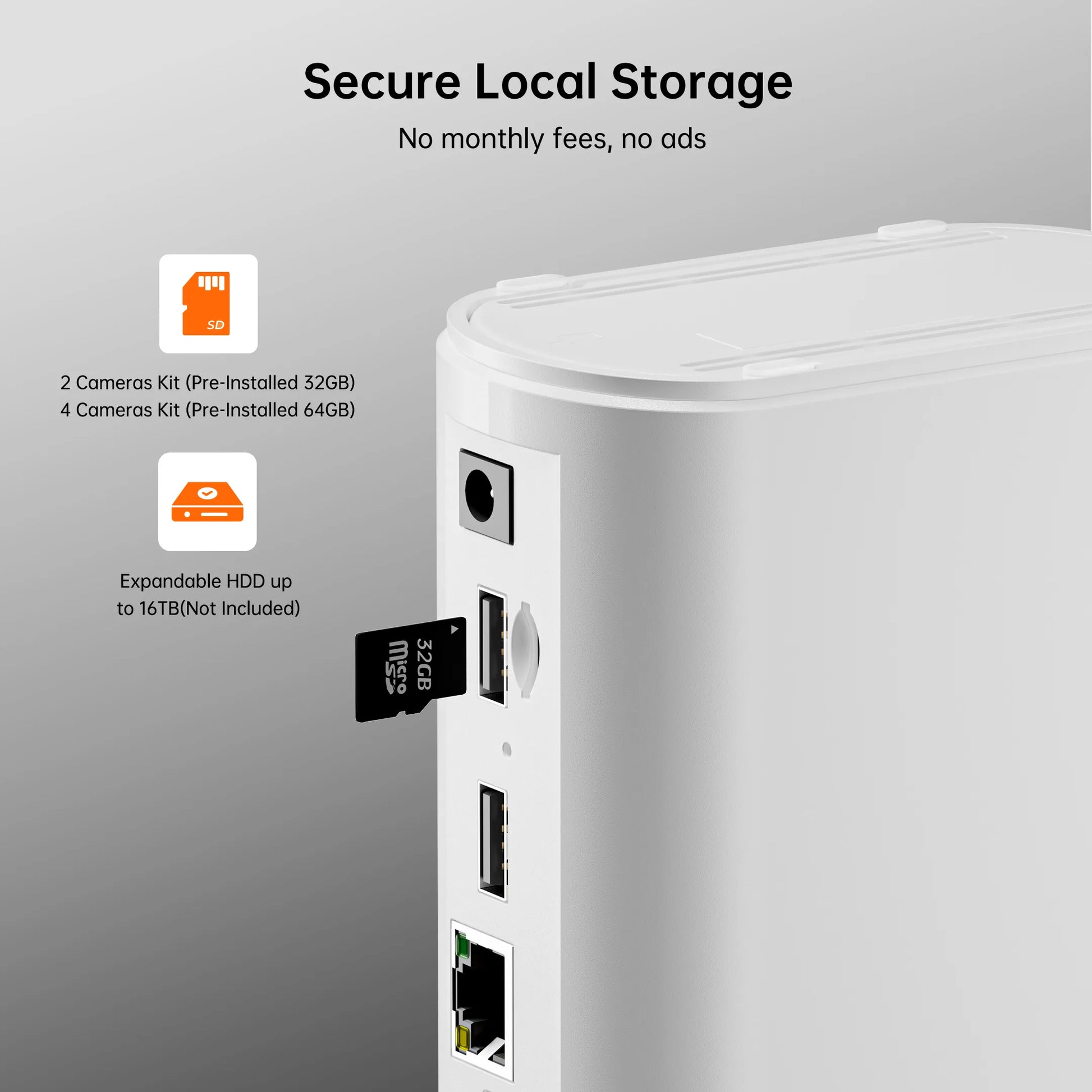 N1814 4K 900MHz WiFi Solar/Battery Secuirty System with 64GB microSD Card